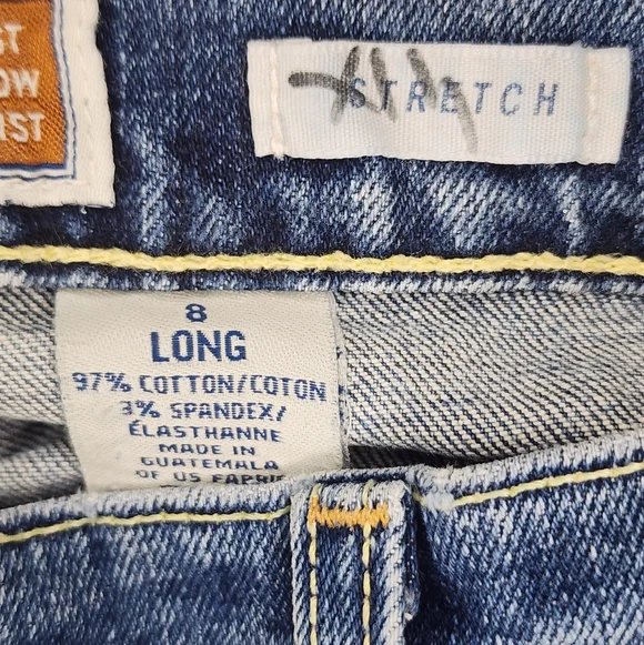 ​VTG Old Navy Y2K Lace Flare Jeans Bedazzled Idaho Star Size 8 Long Custom - Picture 11 of 12